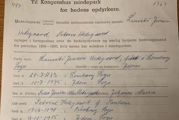 Levnedsbeskrivelse - Petrine og Laurits - fra Kongenshus Mindeparks arkiv